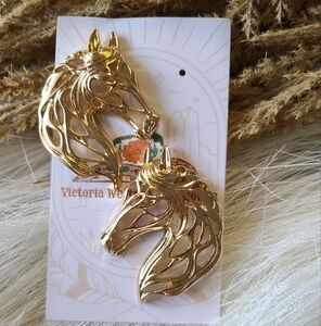 Gold Horse Head Earrings